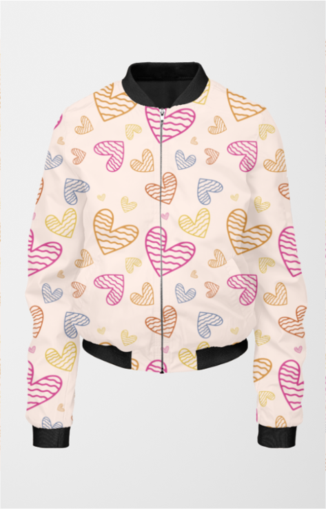 Classic Doodle Bomber Jacket for Women