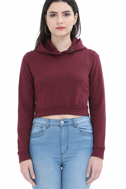 Minimal Crop Hoodie For Women